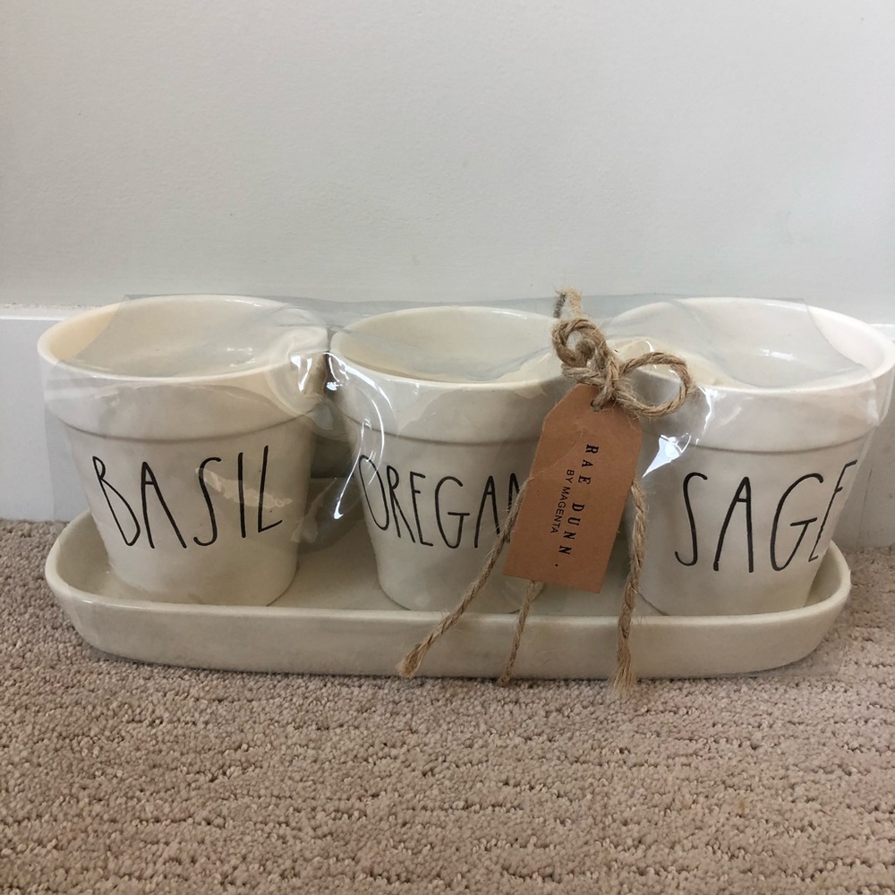 Rae Dunn Herb Garden Planter Basil, Oregano, Sage